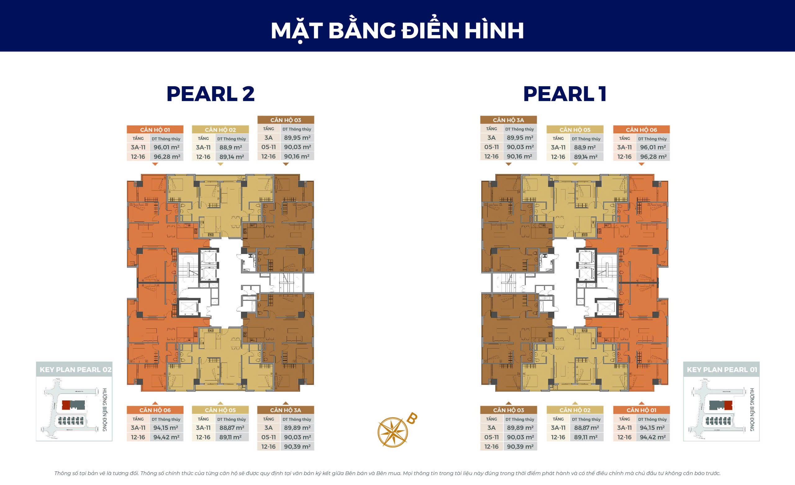 Mặt bằng tầng điển hình Dự án Căn hộ Pearl Residence Cửa Lò