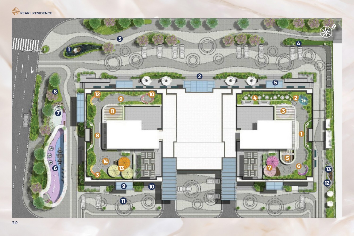 Mặt bằng tiện ích Pearl Residence